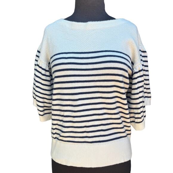 Vineyard Vines Striped Breton Bell Sleeve Nautical Sweater Size S Coastal Preppy - Picture 5 of 9